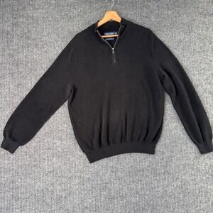 VTG Polo Golf Ralph Lauren Men XXL Black 1/4 Zip Sweater Preppy Old Money Luxury